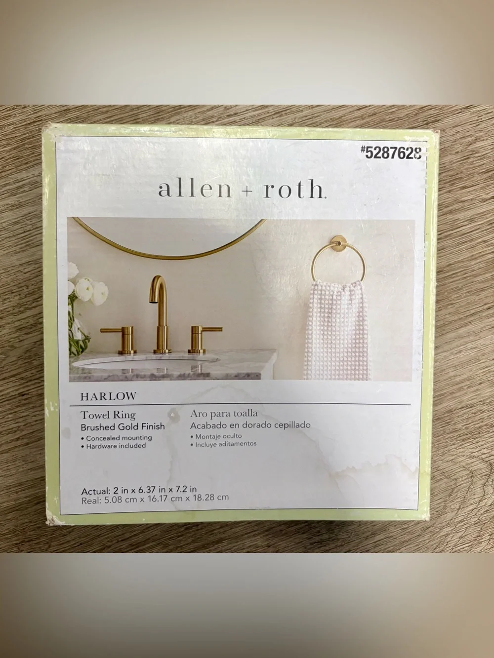 Allen + Roth Harlow Towel Ring Brushed Gold